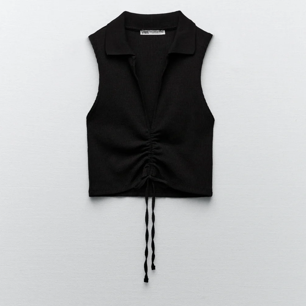 Zara Rib Polo with Gather Detail top - Picture 2 of 8